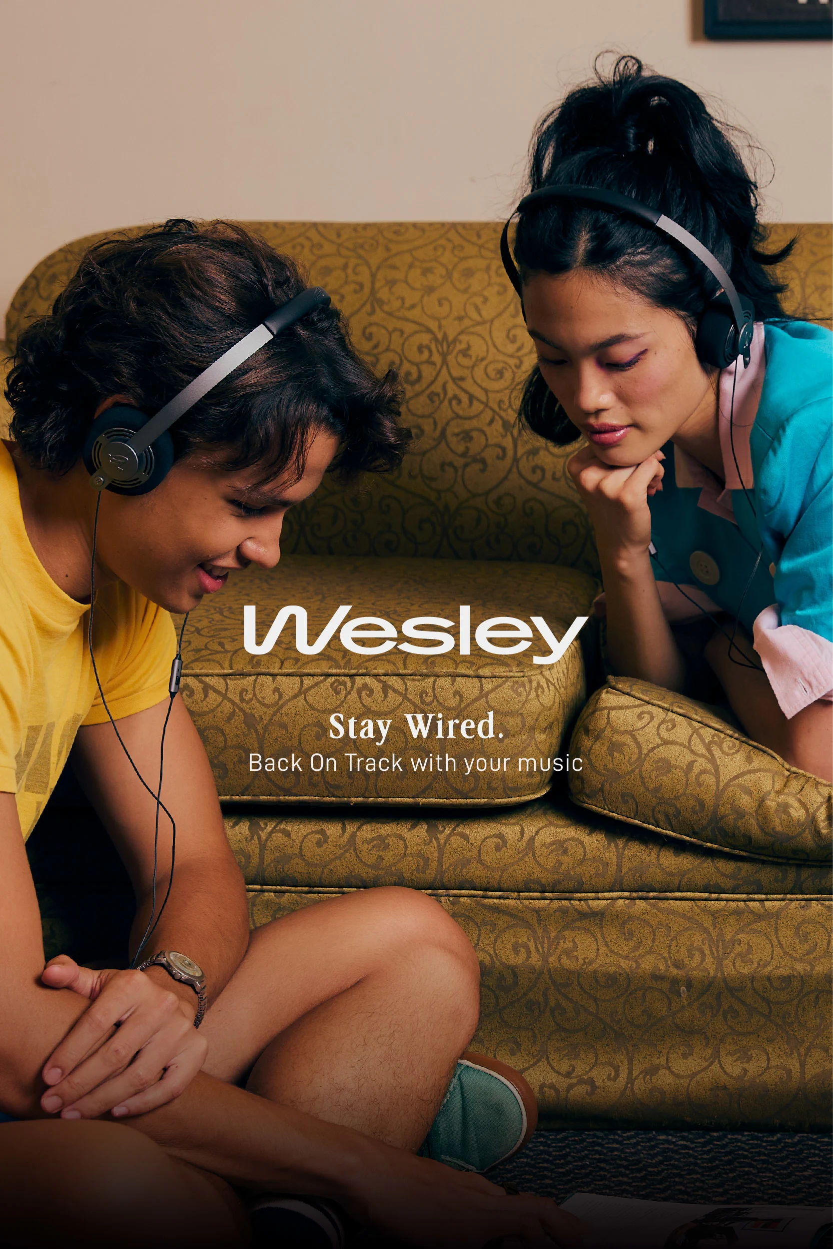 Banner Wesley Headphones On Mobile